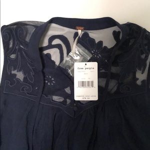 NWT Free people navy tank top!